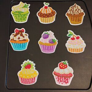 Diamond Art Cupcake Magnets